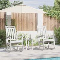 Tuin Schommelstoel 3 pcs Wit 38 x 38 x 46cm Kunststof
