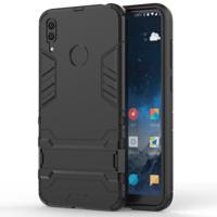 Schokbestendige PC + TPU geval voor Huawei Y7 (2019) met houder (zwart)