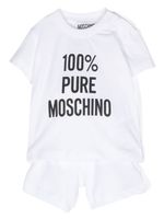 Moschino Kids ensemble en coton à logo imprimé - Blanc