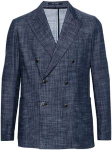 Tagliatore blazer en jean à boutonnière croisée - Bleu