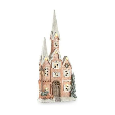 Kerstversiering Krist+ CC2187107 CC2187107 Wit Bruin Groen Roze Huis Kerstmis 20 x 125 x 55 cm LED Licht Muziek