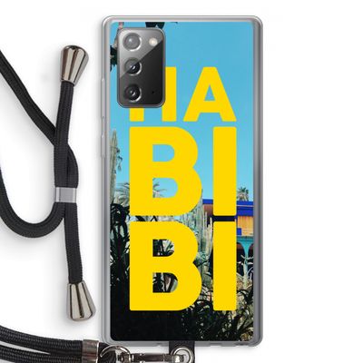 Habibi Majorelle : Samsung Galaxy Note 20 / Note 20 5G Transparant Hoesje met koord