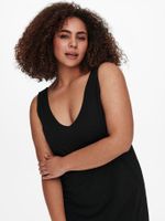 ONLY CARMAKOMA maxi jurk CARAPRIL van biologisch katoen zwart - thumbnail