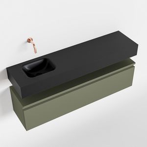 Toiletmeubel Mondiaz Andor | 120 cm | Meubelkleur Army | Lex vrijhangend wastafel Urban Links | Zonder kraangat