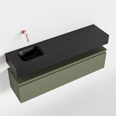 Toiletmeubel Mondiaz Andor | 120 cm | Meubelkleur Army | Lex vrijhangend wastafel Urban Links | Zonder kraangat