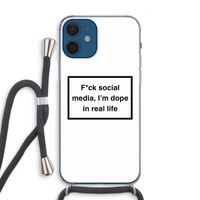 I'm dope: iPhone 12 Transparant Hoesje met koord