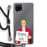 Gimme a call: Samsung Galaxy A12 Transparant Hoesje met koord