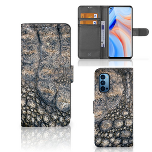 OPPO Reno 4 Pro 5G Telefoonhoesje met Pasjes Krokodillenprint