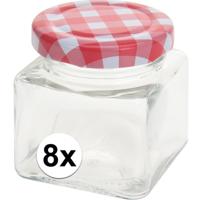 Excellent Houseware Inmaak/weckpotjes - 75 ml - 8x stuks - met draaideksel - mini potjes Excellent Houseware Inmaak/weckpotjes - 75 ml - 8x stuks - met draaideksel - mini potjes