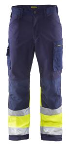 Blåkläder Softshell werkbroek High-Vis 15622517 | Marine/High Vis Geel | Maat 62 - 7330509586068