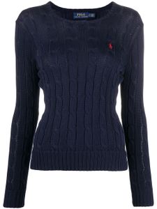 Polo Ralph Lauren pull en maille torsadée à logo brodé - Bleu