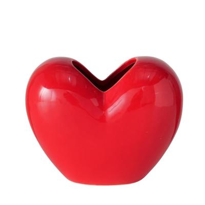 Boltze Home vaas hart h15cm rood