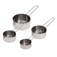 Maatschepjes - 4x stuks - zilver - RVS - maatlepels - keuken/koken