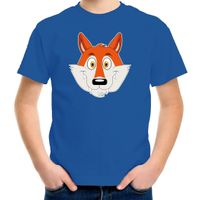 Cartoon vos t-shirt blauw voor jongens en meisjes - Cartoon dieren t-shirts kinderen