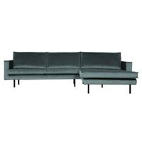 BePureHome Rodeo Chaise Longue Rechts - Velvet - Teal - thumbnail