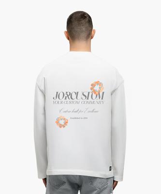 Jorcustom KD-Flowers Longsleeve T-Shirt Heren Wit - Maat L - Kleur: Wit | Soccerfanshop