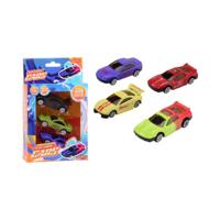 Johntoy Kleur veranderende die-cast raceauto, 3st.