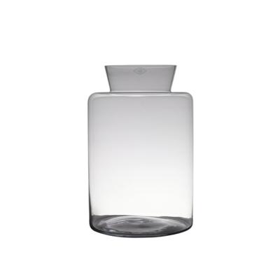 Bloemenvaas - melkbus - transparant - glas - 45 x 29 cm - bloemen/takken - woonaccessoires