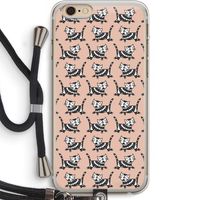Zwarte poes: iPhone 6 PLUS / 6S PLUS Transparant Hoesje met koord