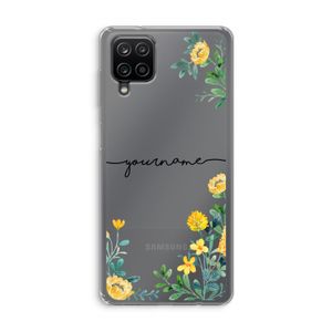 Gele bloemen: Samsung Galaxy A12 Transparant Hoesje