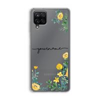 Gele bloemen: Samsung Galaxy A12 Transparant Hoesje