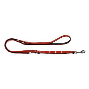 Hunter Training leash Swiss 2 m Zwart, Rood Leer Hond Trainriem