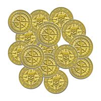Piraten munten/geld - kunststof - 200x gouden munten - Verkleed speelgoed - Speelgeld - thumbnail