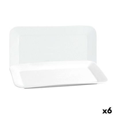 Serveerschaal Quid Basic Rechthoekig Keramisch Wit (35,8 x 21 cm) (6 Stuks)