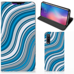 Xiaomi Mi 9 Hoesje met Magneet Waves Blue