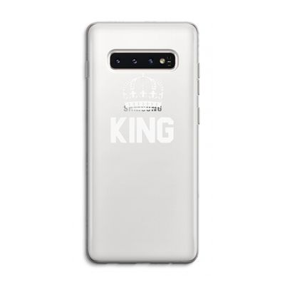 King zwart: Samsung Galaxy S10 4G Transparant Hoesje