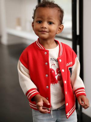 Teddy-jasje voor baby's in fleece rood