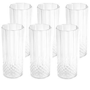 Drinkglazen - 18x stuks - kunststof - 400 ml - kristaleffect - vaatwasmachine bestendig