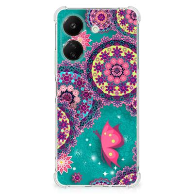 Xiaomi Redmi 13C 4G Back Cover Cirkels en Vlinders Xiaomi Redmi 13C 4G Back Cover Cirkels en Vlinders