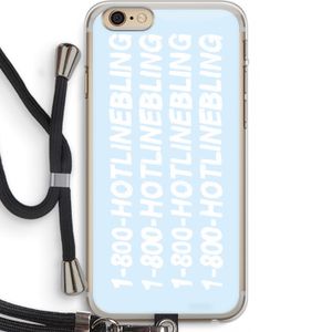 Hotline bling blue: iPhone 6 PLUS / 6S PLUS Transparant Hoesje met koord