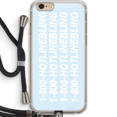 Hotline bling blue: iPhone 6 PLUS / 6S PLUS Transparant Hoesje met koord