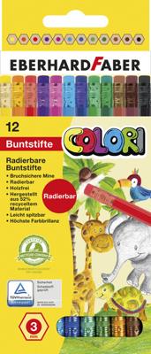 Eberhard Faber ef-514817 kleurpotloden met gum etui 12 stuks
