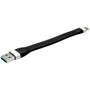 Roline USB-kabel USB 3.2 Gen1 (USB 3.0 / USB 3.1 Gen1) USB-A stekker, USB-C stekker 11 cm Zwart 11.02.9014