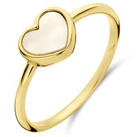 Ring Hart geelgoud-parelmoer wit