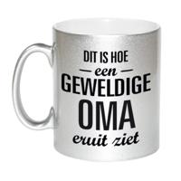 Cadeau mok - geweldige oma - zilver - 300 ml - cadeau beker - koffiemok Cadeau mok - geweldige oma - zilver - 300 ml - cadeau beker - koffiemok