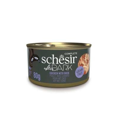 SCHESIR After Dark Kipfilet met eend in bouillon - nat kattenvoer - 80g