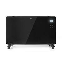 Nedis htpl20fbk glazen paneel convectorkachel thermostaat lcd-scherm 2 warmtestanden staand / wandmontage 2000 w zwart