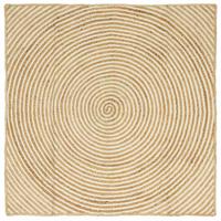 VidaXL Vloerkleed natuurlijk en wit 160 x 160 cm jute