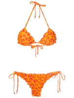 Amir Slama bikini à imprimé léopard - Orange