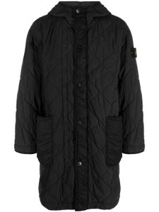 Stone Island Compass-patch hooded puffer coat - Noir