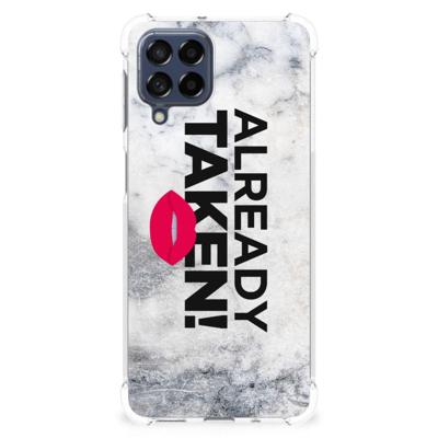 Samsung Galaxy M53 Telefoonhoesje met tekst Already Taken White Samsung Galaxy M53 Telefoonhoesje met tekst Already Taken White