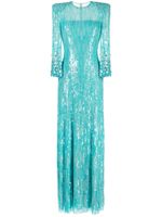 Jenny Packham robe longue Nymph à ornements - Bleu