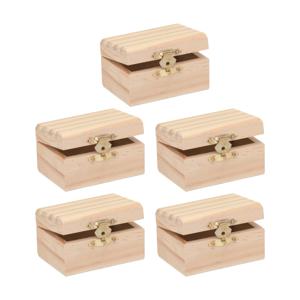 Houten schatkistje met sluiting en deksel - 5x - 8 x 5 x 4 cm - Sieraden/spulletjes/sleutels