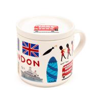 Londen Souvenir Porselein Mok met Onderzetterdeksel Set