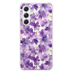 Samsung Galaxy A54 shockproof hoesje - Floral violet