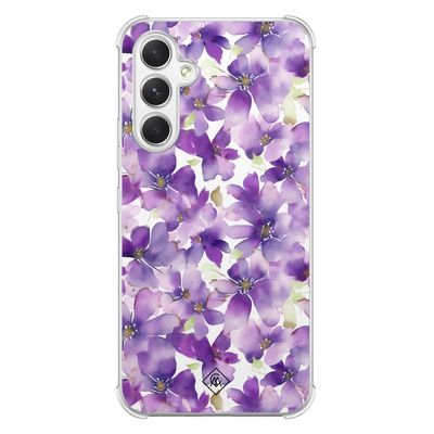 Samsung Galaxy A54 shockproof hoesje - Floral violet
